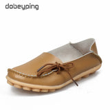 New Moccasins Women Flats 2019 Autumn Woman Loafers Genuine Leather Female Shoes Slip On Ballet Bowtie Women's Shoe Size 35-44 - ENSEIGNE DENIS