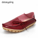 New Moccasins Women Flats 2019 Autumn Woman Loafers Genuine Leather Female Shoes Slip On Ballet Bowtie Women's Shoe Size 35-44 - ENSEIGNE DENIS