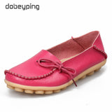 New Moccasins Women Flats 2019 Autumn Woman Loafers Genuine Leather Female Shoes Slip On Ballet Bowtie Women's Shoe Size 35-44 - ENSEIGNE DENIS