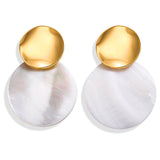 Simple fashion gold color Silver plated geometric big round Clip earrings for women fashion big hollow Ear clip jewelry - ENSEIGNE DENIS