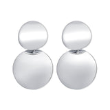 Simple fashion gold color Silver plated geometric big round Clip earrings for women fashion big hollow Ear clip jewelry - ENSEIGNE DENIS