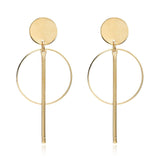 Simple fashion gold color Silver plated geometric big round Clip earrings for women fashion big hollow Ear clip jewelry - ENSEIGNE DENIS