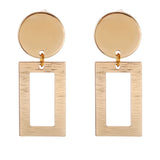 Simple fashion gold color Silver plated geometric big round Clip earrings for women fashion big hollow Ear clip jewelry - ENSEIGNE DENIS