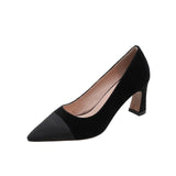 FEDONAS Concise Shallow Genuine Leather Women'S Shoes Mixed Colors Thick Heels Pumps Summer Elegant Working Casual Shoes Woman - ENSEIGNE DENIS
