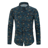 2020 New Men's Silk Satin Floral Printed Shirts Male Slim Fit Long Sleeve Flower Shirts Print Casual Party Shirt Tops M-3XL - ENSEIGNE DENIS