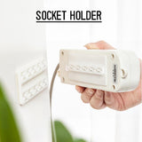 Seamless Punch Free Plug Sticker Holder Wall Fixer Power Strip Holders Storage Sockets Wall Holders Shelf Stand Holder Plug Hook