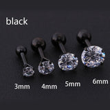 1 pcs/bag Size 3/4/5/6mm 4 Colors Medical titanium needle True zircon Ear Studs Boys and girls Earrings For DIY Party Earrings - ENSEIGNE DENIS