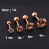 1 pcs/bag Size 3/4/5/6mm 4 Colors Medical titanium needle True zircon Ear Studs Boys and girls Earrings For DIY Party Earrings - ENSEIGNE DENIS