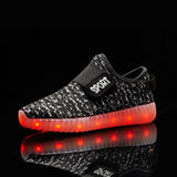 Size 25-37 Kids Led USB Recharge Glowing Shoes Children's Hook Loop Shoes Children's Glowing Sneakers Kids Led Luminous Shoes - ENSEIGNE DENIS