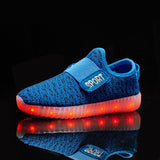 Size 25-37 Kids Led USB Recharge Glowing Shoes Children's Hook Loop Shoes Children's Glowing Sneakers Kids Led Luminous Shoes - ENSEIGNE DENIS