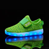 Size 25-37 Kids Led USB Recharge Glowing Shoes Children's Hook Loop Shoes Children's Glowing Sneakers Kids Led Luminous Shoes - ENSEIGNE DENIS