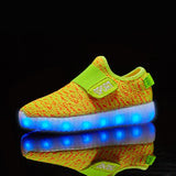Size 25-37 Kids Led USB Recharge Glowing Shoes Children's Hook Loop Shoes Children's Glowing Sneakers Kids Led Luminous Shoes - ENSEIGNE DENIS