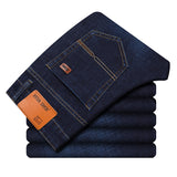 Brand 2020 New Men's Fashion Jeans Business Casual Stretch Slim Jeans Classic Trousers Denim Pants Male Black Blue - ENSEIGNE DENIS