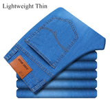 Brand 2020 New Men's Fashion Jeans Business Casual Stretch Slim Jeans Classic Trousers Denim Pants Male Black Blue - ENSEIGNE DENIS