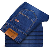 Brand 2020 New Men's Fashion Jeans Business Casual Stretch Slim Jeans Classic Trousers Denim Pants Male Black Blue - ENSEIGNE DENIS