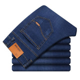 Brand 2020 New Men's Fashion Jeans Business Casual Stretch Slim Jeans Classic Trousers Denim Pants Male Black Blue - ENSEIGNE DENIS