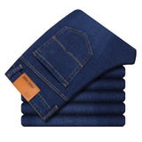 Brand 2020 New Men's Fashion Jeans Business Casual Stretch Slim Jeans Classic Trousers Denim Pants Male Black Blue - ENSEIGNE DENIS