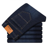 Brand 2020 New Men's Fashion Jeans Business Casual Stretch Slim Jeans Classic Trousers Denim Pants Male Black Blue - ENSEIGNE DENIS