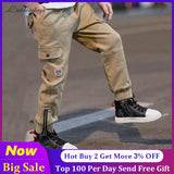 Hot Boys Pants 2020 High Quality Cotton Korean Casual Pants Children Spring Autumn Trousers Splicing Large Pockets 4-13 Years - ENSEIGNE DENIS