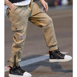 Hot Boys Pants 2020 High Quality Cotton Korean Casual Pants Children Spring Autumn Trousers Splicing Large Pockets 4-13 Years - ENSEIGNE DENIS