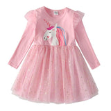 Kids Autumn Winter Dresses for Girls Star Sequins Princess Dress Girls