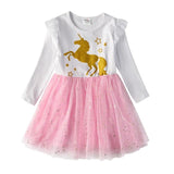 Kids Autumn Winter Dresses for Girls Star Sequins Princess Dress Girls
