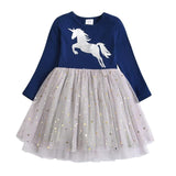 Kids Autumn Winter Dresses for Girls Star Sequins Princess Dress Girls