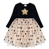 Kids Autumn Winter Dresses for Girls Star Sequins Princess Dress Girls