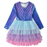 Kids Autumn Winter Dresses for Girls Star Sequins Princess Dress Girls