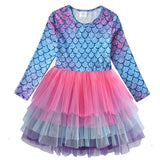 Kids Autumn Winter Dresses for Girls Star Sequins Princess Dress Girls