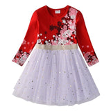 Kids Autumn Winter Dresses for Girls Star Sequins Princess Dress Girls
