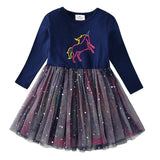 Kids Autumn Winter Dresses for Girls Star Sequins Princess Dress Girls