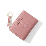 Brand Yellow Women Wallet Soft PU Leather Female Purse Mini Hasp Card Holder Coin Short Wallets Slim Small Purse Zipper Keychain - ENSEIGNE DENIS