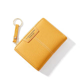 Brand Yellow Women Wallet Soft PU Leather Female Purse Mini Hasp Card Holder Coin Short Wallets Slim Small Purse Zipper Keychain - ENSEIGNE DENIS