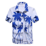 Palm Tree Printed Hawaiian Beach Shirt for Men 2019 Summer Short Sleeve 5XL Aloha Shirts Mens Holiday Vacation Clothing Chemise - ENSEIGNE DENIS