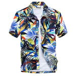Palm Tree Printed Hawaiian Beach Shirt for Men 2019 Summer Short Sleeve 5XL Aloha Shirts Mens Holiday Vacation Clothing Chemise - ENSEIGNE DENIS