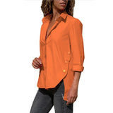 Women's Office Lady Chiffon Irregular Shirt Top Black White Red Long Sleeve Female Blouse 2020 Summer Shirts Tops Plus Size 5XL - ENSEIGNE DENIS