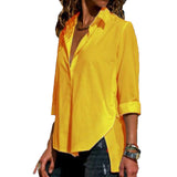 Women's Office Lady Chiffon Irregular Shirt Top Black White Red Long Sleeve Female Blouse 2020 Summer Shirts Tops Plus Size 5XL - ENSEIGNE DENIS