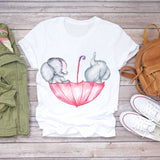Women 2020 Summer Short Sleeve Floral Flower Fashion Lady T-shirts Top T Shirt Ladies Womens Graphic Female Tee T-Shirt - ENSEIGNE DENIS
