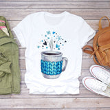Women 2020 Summer Short Sleeve Floral Flower Fashion Lady T-shirts Top T Shirt Ladies Womens Graphic Female Tee T-Shirt - ENSEIGNE DENIS