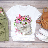 Women 2020 Summer Short Sleeve Floral Flower Fashion Lady T-shirts Top T Shirt Ladies Womens Graphic Female Tee T-Shirt - ENSEIGNE DENIS