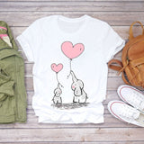 Women 2020 Summer Short Sleeve Floral Flower Fashion Lady T-shirts Top T Shirt Ladies Womens Graphic Female Tee T-Shirt - ENSEIGNE DENIS