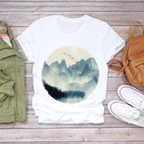Women 2020 Summer Short Sleeve Floral Flower Fashion Lady T-shirts Top T Shirt Ladies Womens Graphic Female Tee T-Shirt - ENSEIGNE DENIS