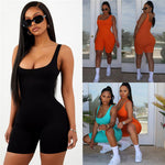 2019 Sexy Women Sleeveless Romper Jumpsuit Bodycon Bodysuit Slim Fit Sports Short Pants Clubwear Backless Biker Shorts Playsuit - ENSEIGNE DENIS