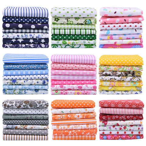 7pcs/set 25x25cm Flower Pattern Cotton Fabric Printed Cloth DIY Handmade Patchwork Material for Needlework Sewing Accessories