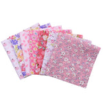 7pcs/set 25x25cm Flower Pattern Cotton Fabric Printed Cloth DIY Handmade Patchwork Material for Needlework Sewing Accessories