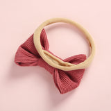 Baby Headband Bow Headbands For Girl Corduroy Head Band Thin Nylon Hairband Newborn Kids Toddler Hair Accessories Spring Summer
