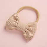 Baby Headband Bow Headbands For Girl Corduroy Head Band Thin Nylon Hairband Newborn Kids Toddler Hair Accessories Spring Summer