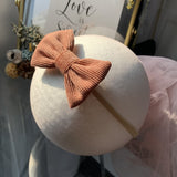Baby Headband Bow Headbands For Girl Corduroy Head Band Thin Nylon Hairband Newborn Kids Toddler Hair Accessories Spring Summer