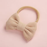 Baby Headband Bow Headbands For Girl Corduroy Head Band Thin Nylon Hairband Newborn Kids Toddler Hair Accessories Spring Summer